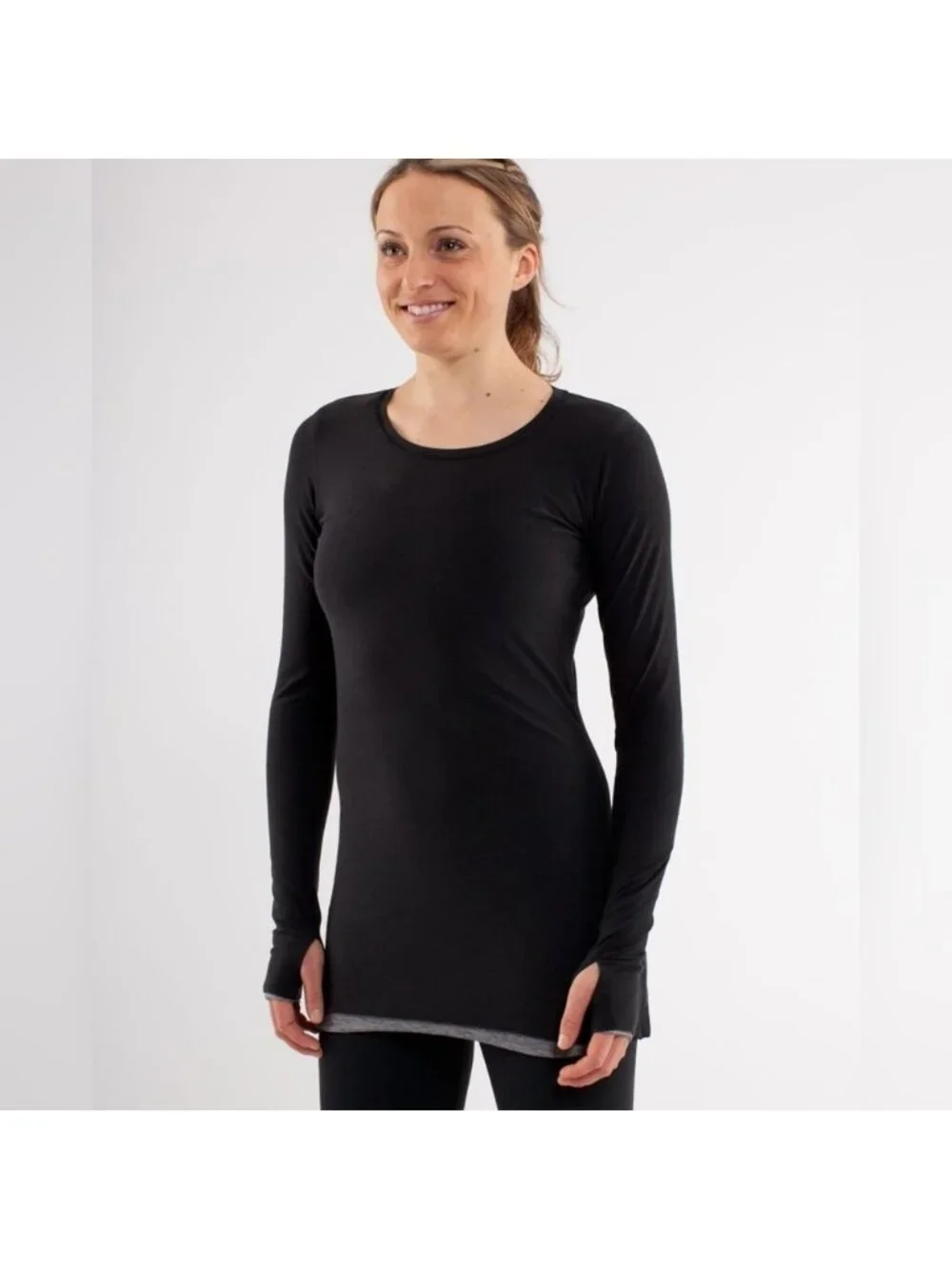 Lululemon Every Yogi Long Sleeve Wee Stripe White Black / Black
